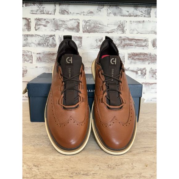 NIB Cole Haan 5.ZEROGRAND Wingtip Oxfords Men's 12 WIDE Dark Sequoia C38657 - Picture 1 of 9